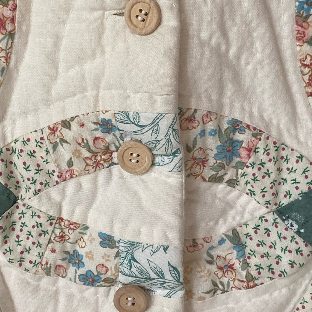 Vintage Patchwork Quilted Vest Gilet Women’s Size Medium Cottagecore Floral - Picture 9 of 9